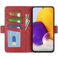 Samsung Galaxy A73 Hoesje - MobyDefend Luxe Wallet Book Case (Sluiting Zijkant) - Rood