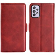 Samsung Galaxy A73 Hoesje - MobyDefend Luxe Wallet Book Case (Sluiting Zijkant) - Rood