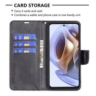 Motorola Moto G31 / Moto G41 Hoesje - MobyDefend Wallet Book Case Met Koord - Zwart