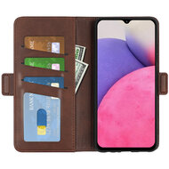 Samsung Galaxy A33 Hoesje - MobyDefend Luxe Wallet Book Case (Sluiting Zijkant) - Bruin