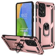 Samsung Galaxy A73 Hoesje - MobyDefend Pantsercase Met Draaibare Ring - Ros&eacute;