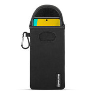 Hoesje voor Samsung Galaxy M53 - MobyDefend Neopreen Pouch Met Karabijnhaak - Insteekhoesje - Riemlus Hoesje - Zwart