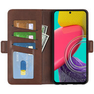 Samsung Galaxy M53 Hoesje - MobyDefend Luxe Wallet Book Case (Sluiting Zijkant) - Bruin