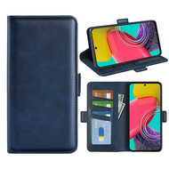 Samsung Galaxy M53 Hoesje - MobyDefend Luxe Wallet Book Case (Sluiting Zijkant) - Blauw