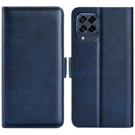 Samsung Galaxy M53 Hoesje - MobyDefend Luxe Wallet Book Case (Sluiting Zijkant) - Blauw