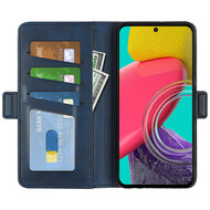 Samsung Galaxy M53 Hoesje - MobyDefend Luxe Wallet Book Case (Sluiting Zijkant) - Blauw