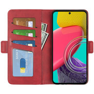 Samsung Galaxy M53 Hoesje - MobyDefend Luxe Wallet Book Case (Sluiting Zijkant) - Rood