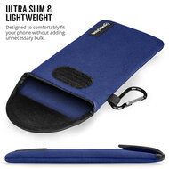 Hoesje voor Nokia C2-2E - MobyDefend Neopreen Pouch Met Karabijnhaak - Insteekhoesje - Riemlus Hoesje - Blauw