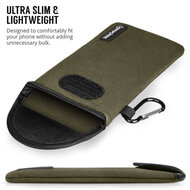 Hoesje voor Motorola Edge 30 Pro - MobyDefend Neopreen Pouch Met Karabijnhaak - Insteekhoesje - Riemlus Hoesje - Groen