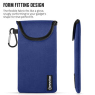 Hoesje voor Samsung Galaxy Note 10 Lite, MobyDefend Neopreen Pouch Met Karabijnhaak, Insteekhoesje, Riemlus Hoesje, Blauw