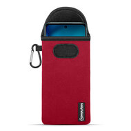 Hoesje voor Motorola Moto G42 - MobyDefend Neopreen Pouch Met Karabijnhaak - Insteekhoesje - Riemlus Hoesje - Rood