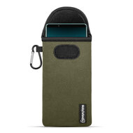 Hoesje voor Sony Xperia 5 IV - MobyDefend Neopreen Pouch Met Karabijnhaak - Insteekhoesje - Riemlus Hoesje - Groen