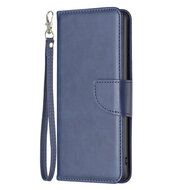 iPhone 14 Pro Hoesje - MobyDefend Wallet Book Case Met Koord - Blauw