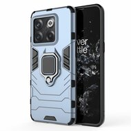 OnePlus 10T Hoesje - MobyDefend Dubbelgelaagde Pantsercase Met Standaard - Blauw