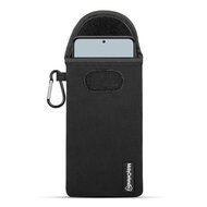 Hoesje voor Xiaomi 12T / 12T Pro - MobyDefend Neopreen Pouch Met Karabijnhaak - Insteekhoesje - Riemlus Hoesje - Zwart