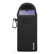 Hoesje voor Nokia G11 Plus - MobyDefend Neopreen Pouch Met Karabijnhaak - Insteekhoesje - Riemlus Hoesje - Zwart