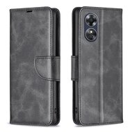 Oppo A17 Hoesje - MobyDefend Wallet Book Case Met Koord - Zwart