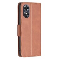 Oppo A17 Hoesje - MobyDefend Wallet Book Case Met Koord - Bruin