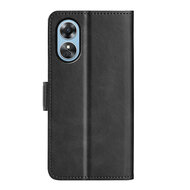 Oppo A17 Hoesje - MobyDefend Luxe Wallet Book Case (Sluiting Zijkant) - Zwart