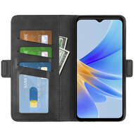 Oppo A17 Hoesje - MobyDefend Luxe Wallet Book Case (Sluiting Zijkant) - Zwart