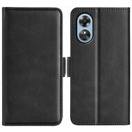 Oppo A17 Hoesje - MobyDefend Luxe Wallet Book Case (Sluiting Zijkant) - Zwart