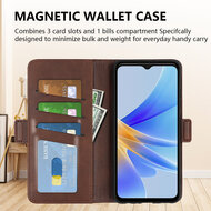 Oppo A17 Hoesje - MobyDefend Luxe Wallet Book Case (Sluiting Zijkant) - Bruin