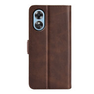 Oppo A17 Hoesje - MobyDefend Luxe Wallet Book Case (Sluiting Zijkant) - Bruin