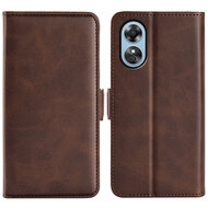 Oppo A17 Hoesje - MobyDefend Luxe Wallet Book Case (Sluiting Zijkant) - Bruin