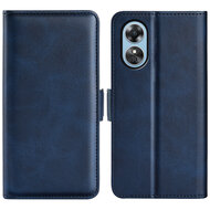 Oppo A17 Hoesje - MobyDefend Luxe Wallet Book Case (Sluiting Zijkant) - Blauw