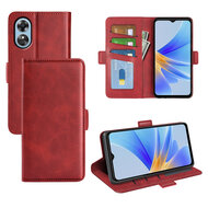 Oppo A17 Hoesje - MobyDefend Luxe Wallet Book Case (Sluiting Zijkant) - Rood