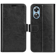 Oppo A17 Hoesje - MobyDefend Wallet Book Case (Sluiting Achterkant) - Zwart