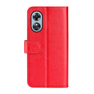 Oppo A17 Hoesje - MobyDefend Wallet Book Case (Sluiting Achterkant) - Rood