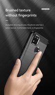 Xiaomi Redmi 10A Hoesje - MobyDefend TPU Backcover - Geborstelde Metaal &amp; Carbon-Look - Zwart