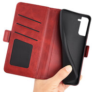 Samsung Galaxy S23 Plus (S23+) Hoesje - MobyDefend Luxe Wallet Book Case (Sluiting Zijkant) - Rood