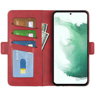 Samsung Galaxy S23 Plus (S23+) Hoesje - MobyDefend Luxe Wallet Book Case (Sluiting Zijkant) - Rood