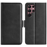 Samsung Galaxy S23 Ultra Hoesje - MobyDefend Luxe Wallet Book Case (Sluiting Zijkant) - Zwart