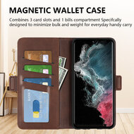 Samsung Galaxy S23 Ultra Hoesje - MobyDefend Luxe Wallet Book Case (Sluiting Zijkant) - Blauw