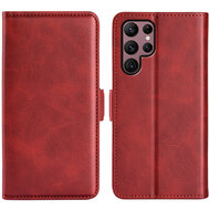 Samsung Galaxy S23 Ultra Hoesje - MobyDefend Luxe Wallet Book Case (Sluiting Zijkant) - Rood