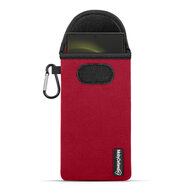 Hoesje voor Samsung Galaxy S23 Ultra - MobyDefend Neopreen Pouch Met Karabijnhaak - Insteekhoesje - Riemlus Hoesje - Rood