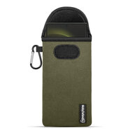 Hoesje voor Samsung Galaxy S23 Ultra - MobyDefend Neopreen Pouch Met Karabijnhaak - Insteekhoesje - Riemlus Hoesje - Groen