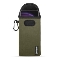 Hoesje voor Samsung Galaxy S23 - MobyDefend Neopreen Pouch Met Karabijnhaak - Insteekhoesje - Riemlus Hoesje - Groen