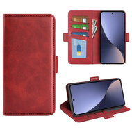 Xiaomi 13 Hoesje - MobyDefend Luxe Wallet Book Case (Sluiting Zijkant) - Rood