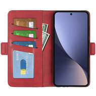 Xiaomi 13 Hoesje - MobyDefend Luxe Wallet Book Case (Sluiting Zijkant) - Rood