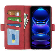 Xiaomi Redmi Note 12 Pro 5G Hoesje - MobyDefend Luxe Wallet Book Case (Sluiting Zijkant) - Rood