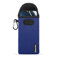 Hoesje voor OnePlus Nord CE 3 Lite - MobyDefend Neopreen Pouch Met Karabijnhaak - Insteekhoesje - Riemlus Hoesje - Blauw