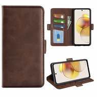 Motorola Moto G73 Hoesje - MobyDefend Luxe Wallet Book Case (Sluiting Zijkant) - Bruin