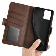 Motorola Moto G73 Hoesje - MobyDefend Luxe Wallet Book Case (Sluiting Zijkant) - Bruin