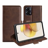 Motorola Moto G73 Hoesje - MobyDefend Luxe Wallet Book Case (Sluiting Zijkant) - Bruin