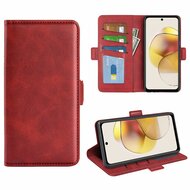 Motorola Moto G73 Hoesje - MobyDefend Luxe Wallet Book Case (Sluiting Zijkant) - Rood