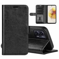 Motorola Moto G73 Hoesje - MobyDefend Wallet Book Case (Sluiting Achterkant) - Zwart